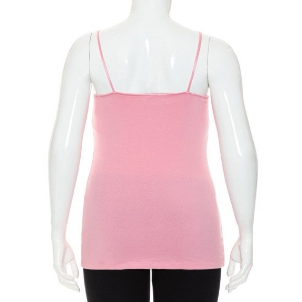 (61000-WHT) CLASSIC CAMI WITH BUILT-BRA ADJUSTABLE STRAPS PLUS SIZE - Picture 3 of 3